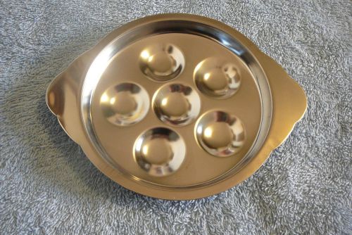Lot of 12 Escargot Plates Snail Servers 6-Wells 18-8 Stainless Steel CAPCO Japan
