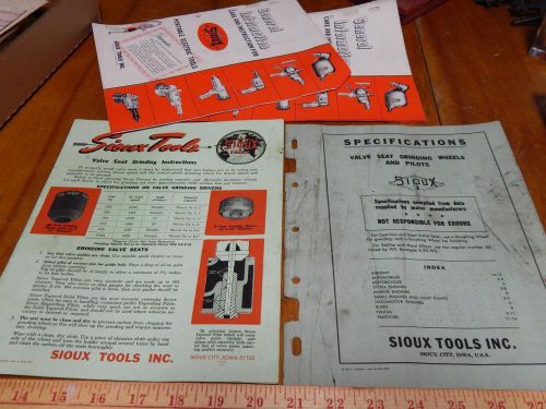 Sioux Tools, 3 Paper Items, General Information Care &amp; Instruction, Specs! Old!