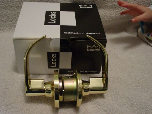 Dorma passage door knob lever handle polished brass new cl610 lc b 605 for sale