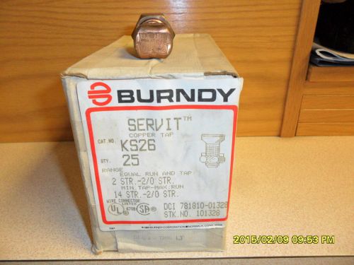 BURNDY SERVITS #KS26 1 BOX OF 25 = 1 LOT