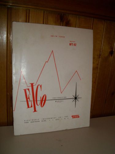 Vintage EICO ASSEMBLY INSTRUCTION MANUAL HFT-92