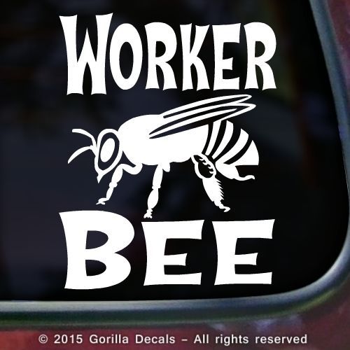 WORKER BEE Beekeeper Beekeeping Decal Sticker Car Wall Sign WHITE BLACK PINK