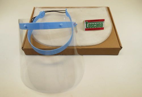 Dental face shield with blue frame 10 film clear protector toscana original for sale