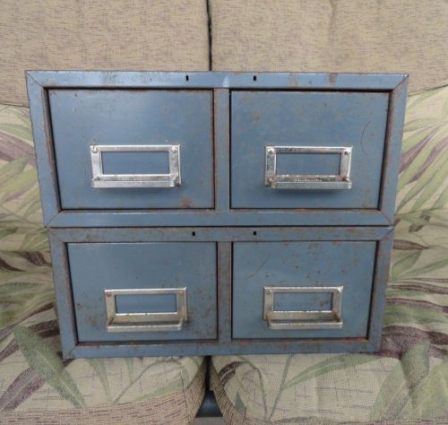 Vintage metal steelmaster 4 drawer file card holder for desktop/table for sale