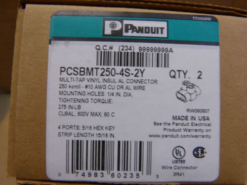 2 new panduit pcsbmt250-4s-2y multi tap mechanical connections 250 mcm 10 awg for sale