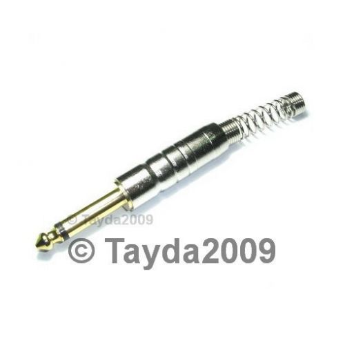 6.35mm 1/4&#034; Gold Mono Plug with Spring - FREE SHIPPING