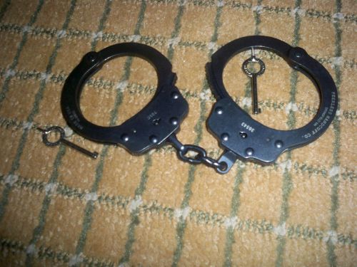 Peerless 701 Police Grade Chain Handcuffs 701C  Pentrate Finish - BLACK cuffs