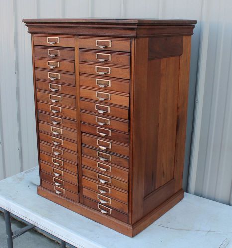 Rare 1880s walnut victorian  30 drawer table collection collector file cabinet for sale