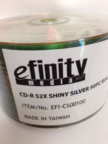 200-pk efinity silver shiny top 52x cd-r blank recordable cd cdr media disk disc for sale