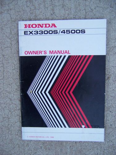 1986 Honda EX3300S EX4500S Generator Owner Manual Operation Maintenance  S