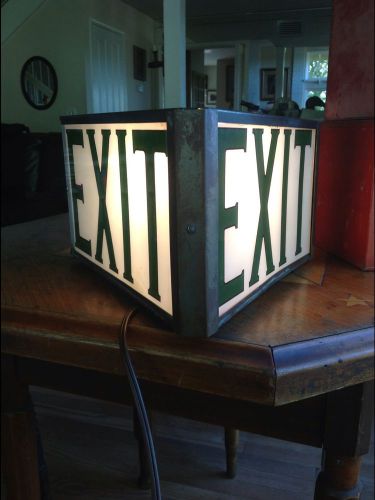 C1920&#039;s VERY LARGE THEATER STYLE EXIT SIGN ~ RARE &amp; DESIRABLE SIZE AND SHAPE!