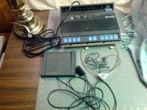 Vtg Pitney Bowes Dictaphone 2880 Transcriber Cassette Recorder Foot &amp; Headset