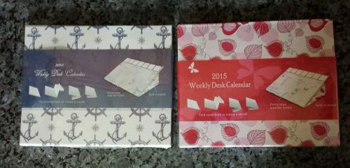 LOT OF 2- DATEWORKS 2015 WEEKLY DESK CALENDAR WITH LARGE AREA FOR NOTES! NEW!