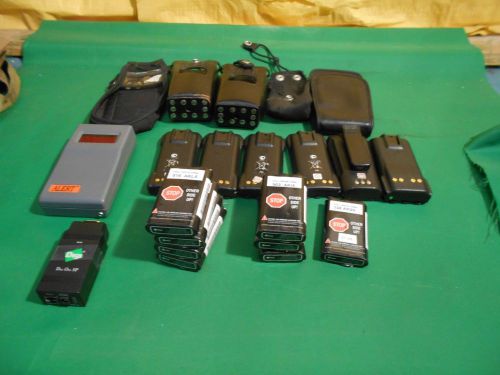 LOT OF 2 WAY RADIO ACCESSORIES AND BREATHALYZER