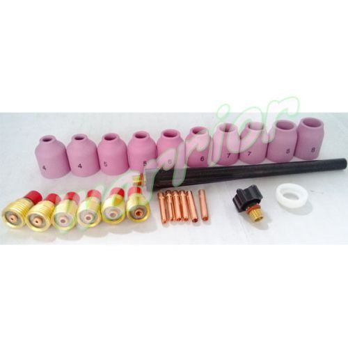 Consumables kit for tig welding torch wp 9 20 25 with nozzles back cap insulator for sale
