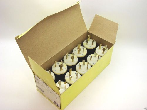 Box of 10 hubbell 2611 twist-lock plug 125v 30a nema l5-30p 3-wire grounded b103 for sale