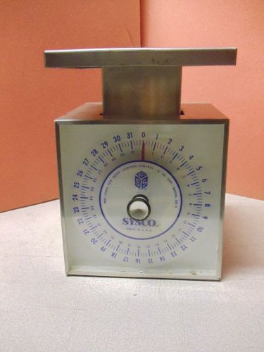 SYSCO STAINLESS SCALE COMMERCIAL  32 OZ MODEL SR-2 MADE IN U.S.A.
