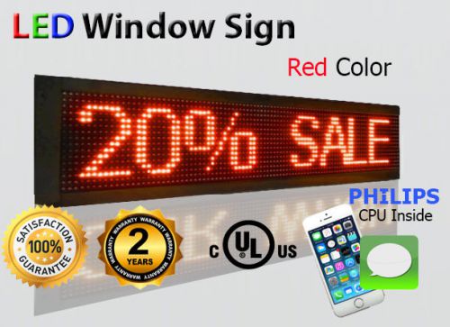 Led open store display animated programmable red scrolling message 12&#034;x6&#034; sign for sale