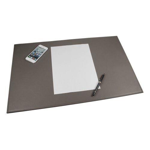 LUCRIN - Office Large Desk Pad 23x15 inches - Smooth Cow Leather - Dark grey