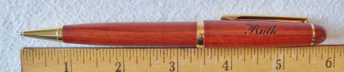 PERSONALIZED &#034;RUTH&#034; LASER ENGRAVED ALASKA &amp; EAGLE ROSEWOOD CLIP BALLPOINT PEN