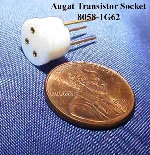 2 Pieces Augat Transistor Socket 8058-1G62 -- 3 Gold Pin Vintage NOS
