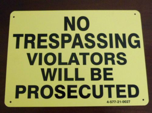 &#034;no trespassing&#034; safety sign (4-577-21-0027) for sale