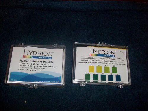 Micro essential lab hydrion 200 plastic ph brilliant dip stik strip 5.0 9.0 7400 for sale