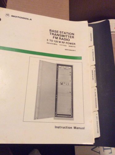 Vintage Motorola Base Station Transmitter Fm Raido Manual