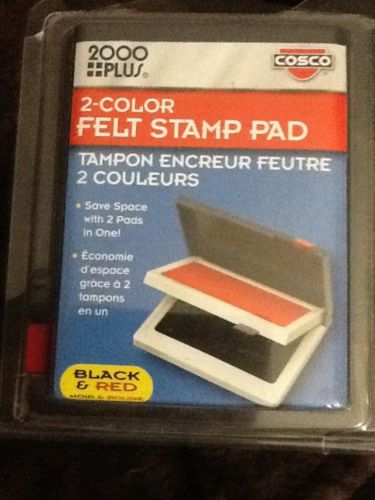 2000plus 2-color felt stamp pad black &amp; red flip lid, 2-1/2&#034; x 4&#034; (090429) for sale
