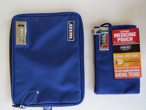 NWT Vaultz Zippered Pouch locking safe combo clutch purse tote travel Medicine