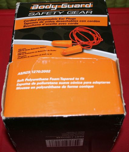 Body Guard Corded Ear Plugs (100) Pairs