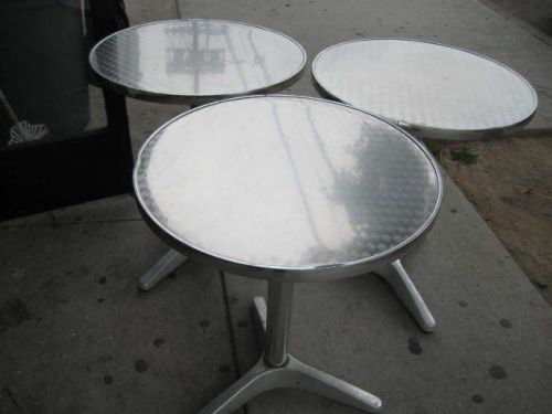 3 Tables Stainless Top Restaurant Patio Round Lot