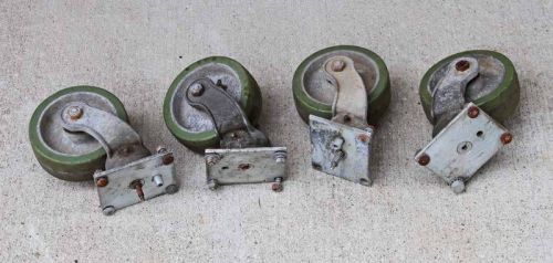 4 large heavy duty metro wire cast metal 6&#034; industrial swivel caster wheels for sale