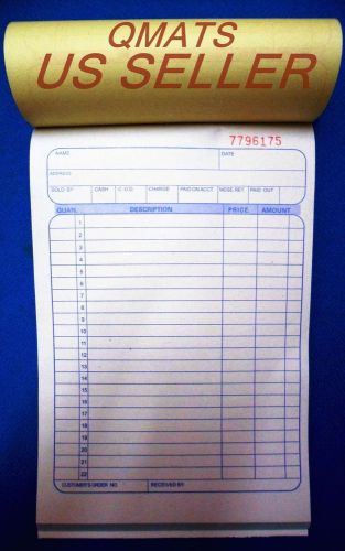 3 Sales Order Books 50 Duplicate Carbonless Forms 5.5&#034;x8.5&#034; Receipts Returns Pay