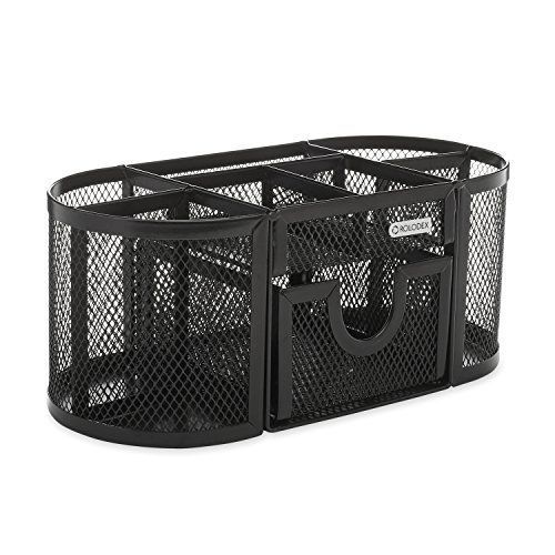 New office supply caddy desk organizer mesh oval pen pencil holder compartments for sale