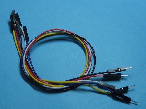 100 pcs Pitch 2.54mm 1 Pin 26AWG Jumper wire Male to Female 5 color 30cm