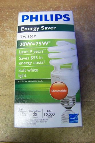 NEW Philips 20W-EL/mDT Soft White Energy Saver Dimmables Fluorescent Light Bulb