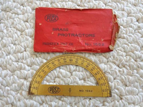 VINTAGE POST BRASS PROTRACTOR by FREDERICK POST CO. No. 1552 (1582)