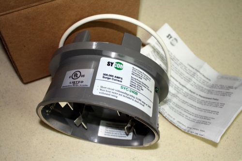Sycom SYC-240B secondary surge protector, meter base unit, new in package