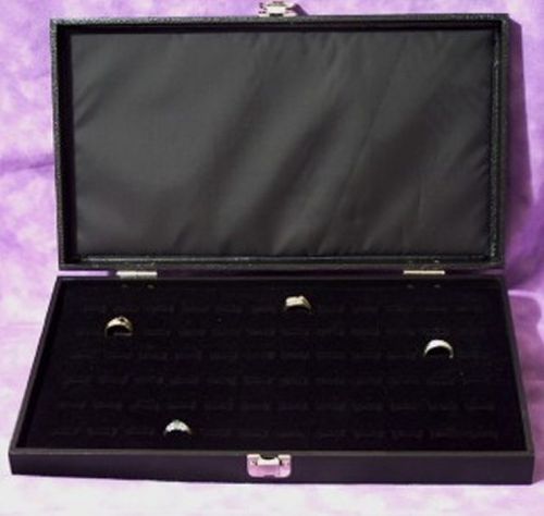 72 RING TRAVELING WOOD DISPLAY CASE WITH HINGED LID