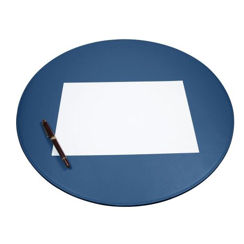 Round Desk Mat (Diameter 19.7&#039;&#039;) - Royal Blue - Smooth Leather