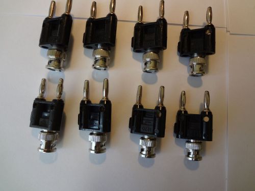 Lot of eight adapters Pomona 1270 BNC (M) to double banana plug
