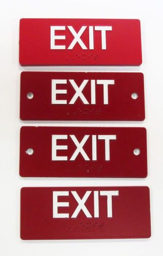 Lot of 4 ada aluminum signs, exit 2&#034; (h) x 5&#034; (w) for sale