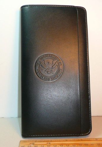 Leeds Black Leather US Dept.Homeland Security~Document Organizer~Padfolio~9.25x5