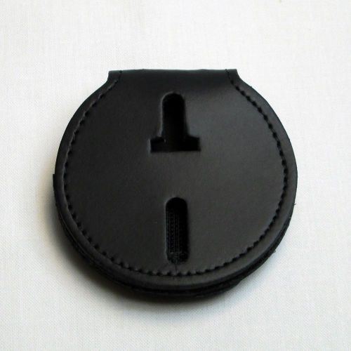 Police sheriff round black  heavy duty badge holder 715-r by perfect fit for sale