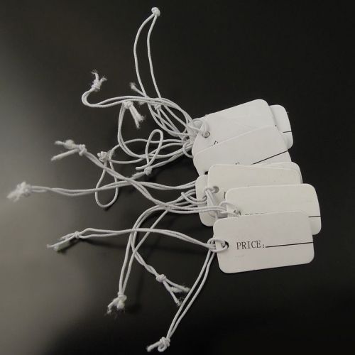 1000pcs 24*14mm White  Jewelry Paper Label Price Tag Elastic Hot Sale 36346