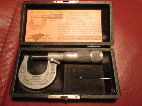 MACHINIST LATHE MILL Lufkin 0 - 1&#034; Outside Micrometer with Carbide Tips