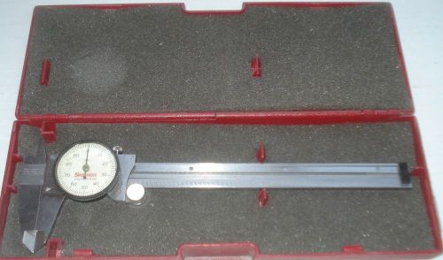 Starrett 6 inch dial caliper w/ plastic case no. 120a-6 w/ depth rod for sale
