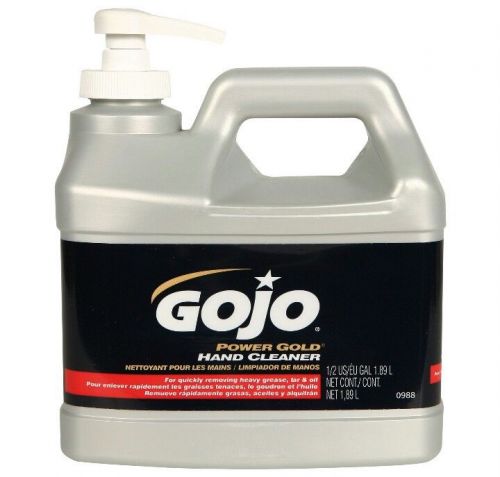 Gojo power gold pump hand cleaner w/ pumice  1/2 gallon usa made freeship for sale