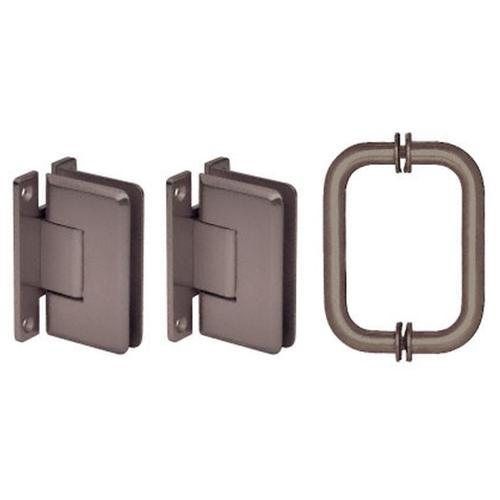 CRL Oil Rubbed Bronze Cologne 037 Hinge and Shower Pull Handle Set